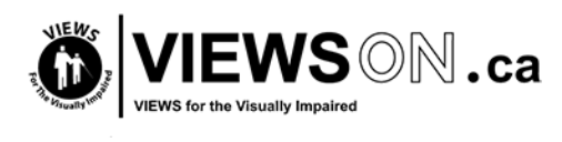 VIEWSON.ca VIEWS for the Visually Impaired logo