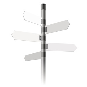 post with 5 signs pointing in different directions
