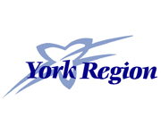 logo with the words york region in blue
