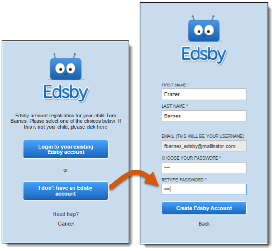 Edsby login Screenshot