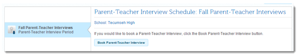 Select the Book Parent-Teacher Interview button