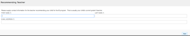 screenshot of Recommending Teacher