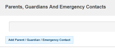 Example of Add Parent, Guardian Emergency contact button