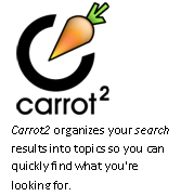 Carrot2 organzies your search results into topics so you can quickly find what you're looking for. 