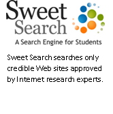 Sweet Search searches only credible Web sites approved by internet research experts.
