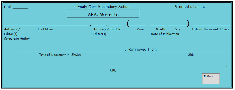 APA Website Chit