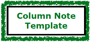 Column Note Template
