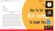 Link to MLA Format ~Read and or scroll down to video by Scribbr ~3:11 min. All essential contents of video are on webpage.