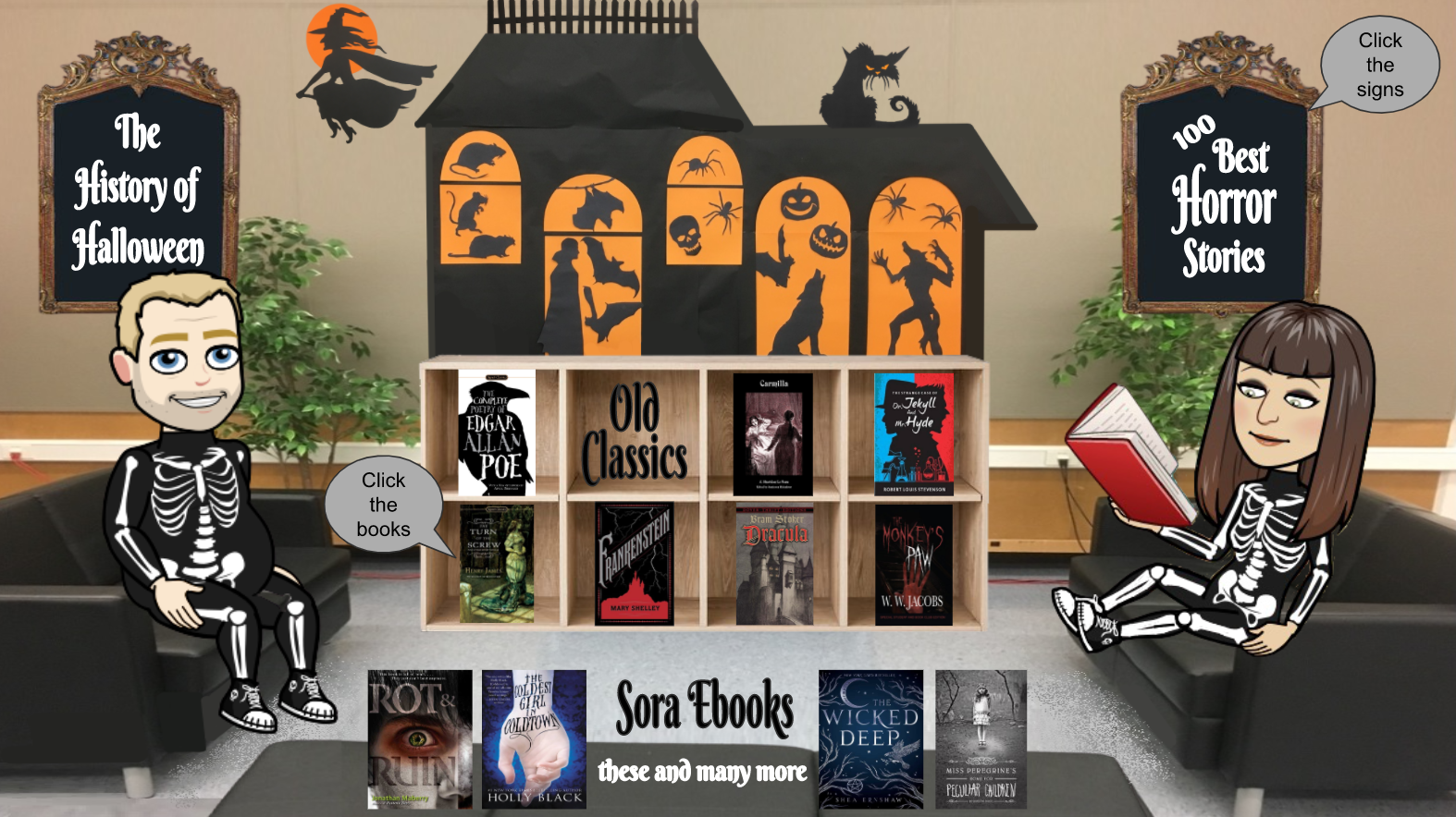 Click on this link (image) to open LLC's Halloween Display (Google Slide in Present Mode)