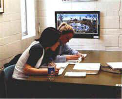 Students at work in old library