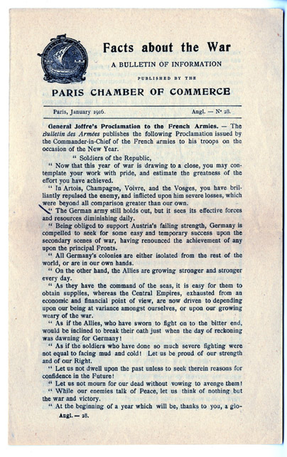 Facts about the war leaflet
