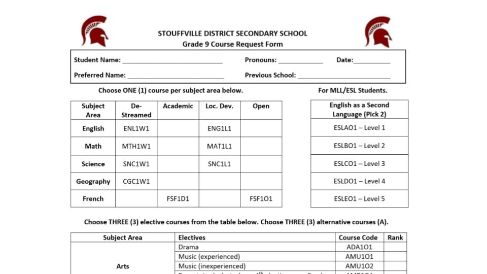 Course Request Form